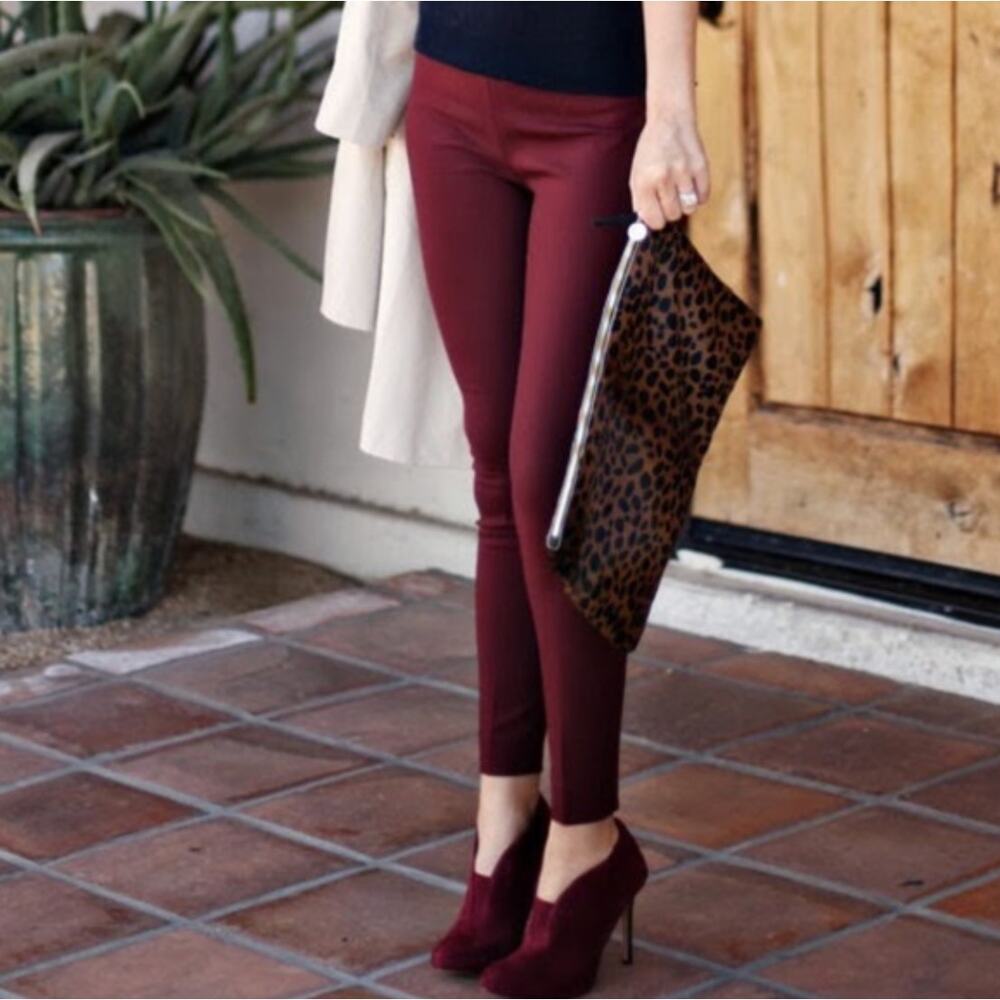 J. Crew Pure Wool Cafe Capri Ankle Pants Burgundy 51414 Petite Size 00